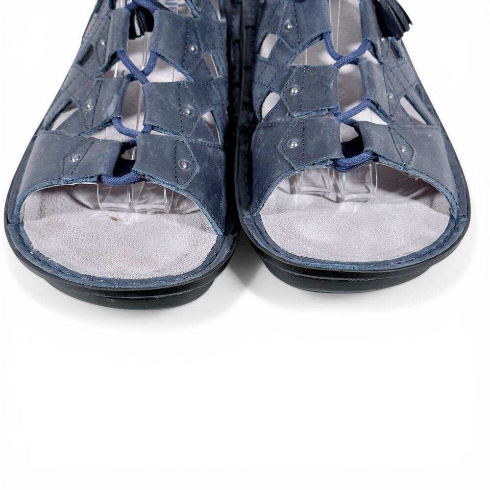 ⭐️Alegria Women's 41 US 10.5 to 11 Valerie Navy Blue Leather Lace-Up Sandals - Picture 6 of 10